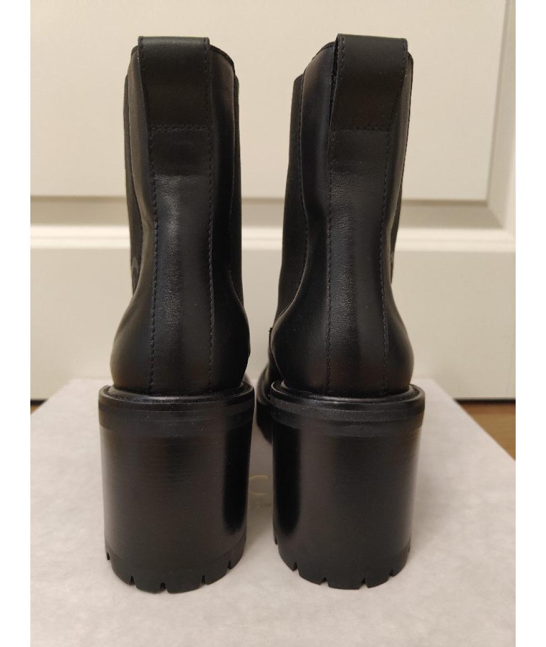 JIMMY CHOO Черные кожаные полусапоги, фото 4