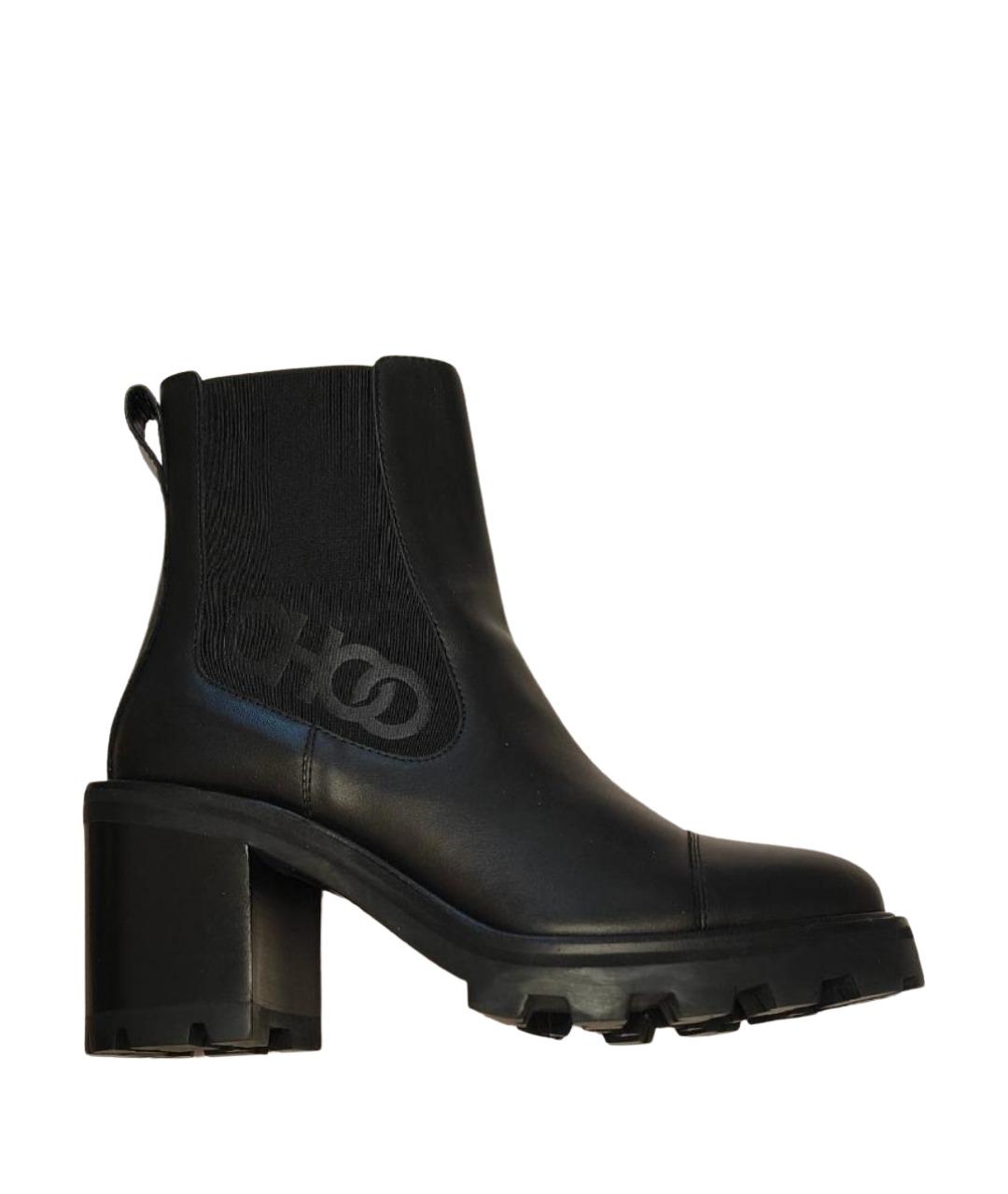 JIMMY CHOO Черные кожаные полусапоги, фото 1