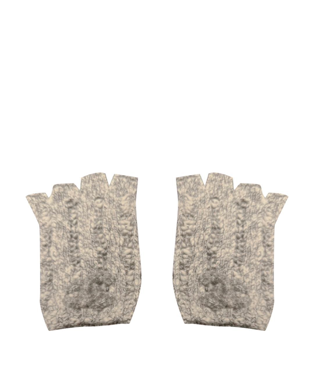 CHANEL Белые шерстяные перчатки, фото 1