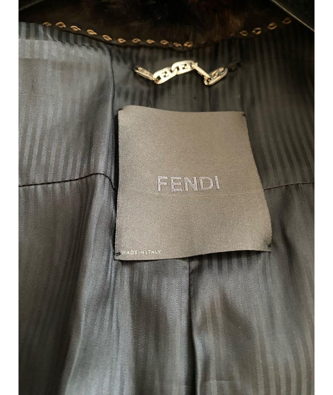 FENDI Черная меховая шуба, фото 4