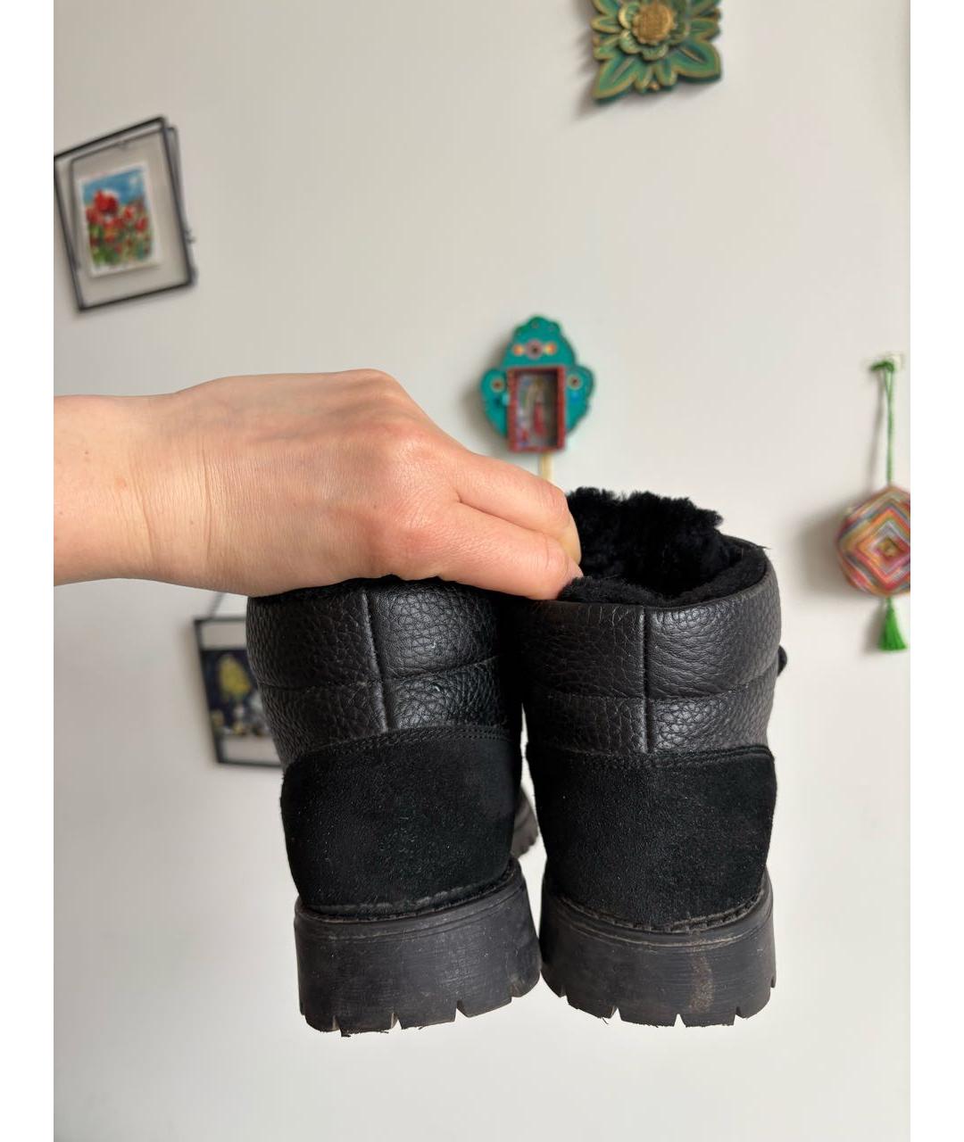 DOLCE&GABBANA Черные кожаные ботинки, фото 2