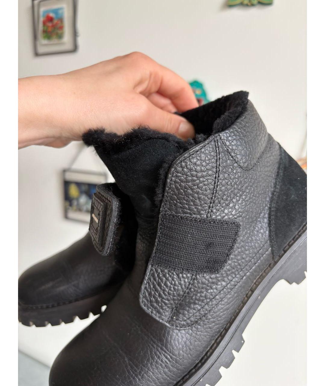 DOLCE&GABBANA Черные кожаные ботинки, фото 4