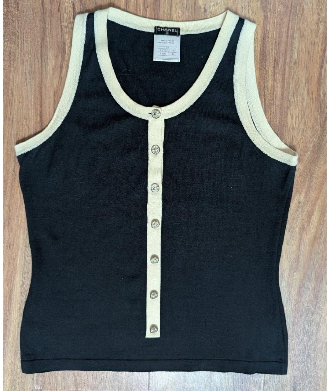CHANEL Черная кашемировая майка, фото 6