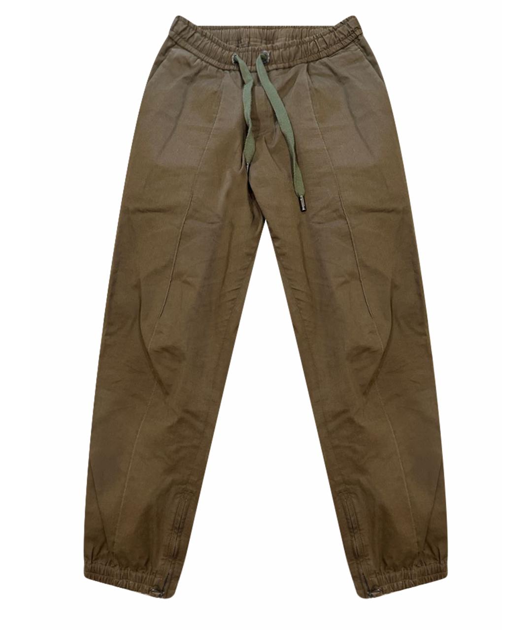 DOLCE&GABBANA Хаки хлопко-эластановые повседневные брюки, фото 1