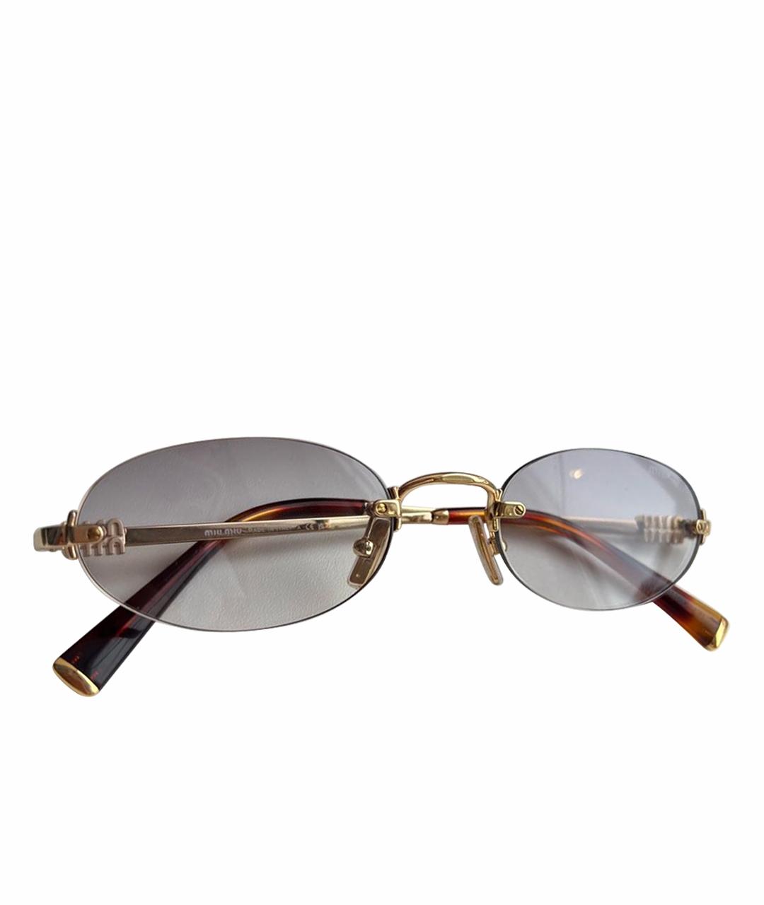 MIU MIU Голубые металлические солнцезащитные очки, фото 1