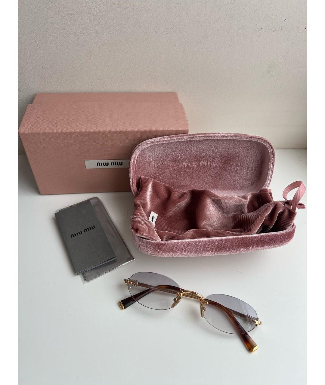 MIU MIU Голубые металлические солнцезащитные очки, фото 2