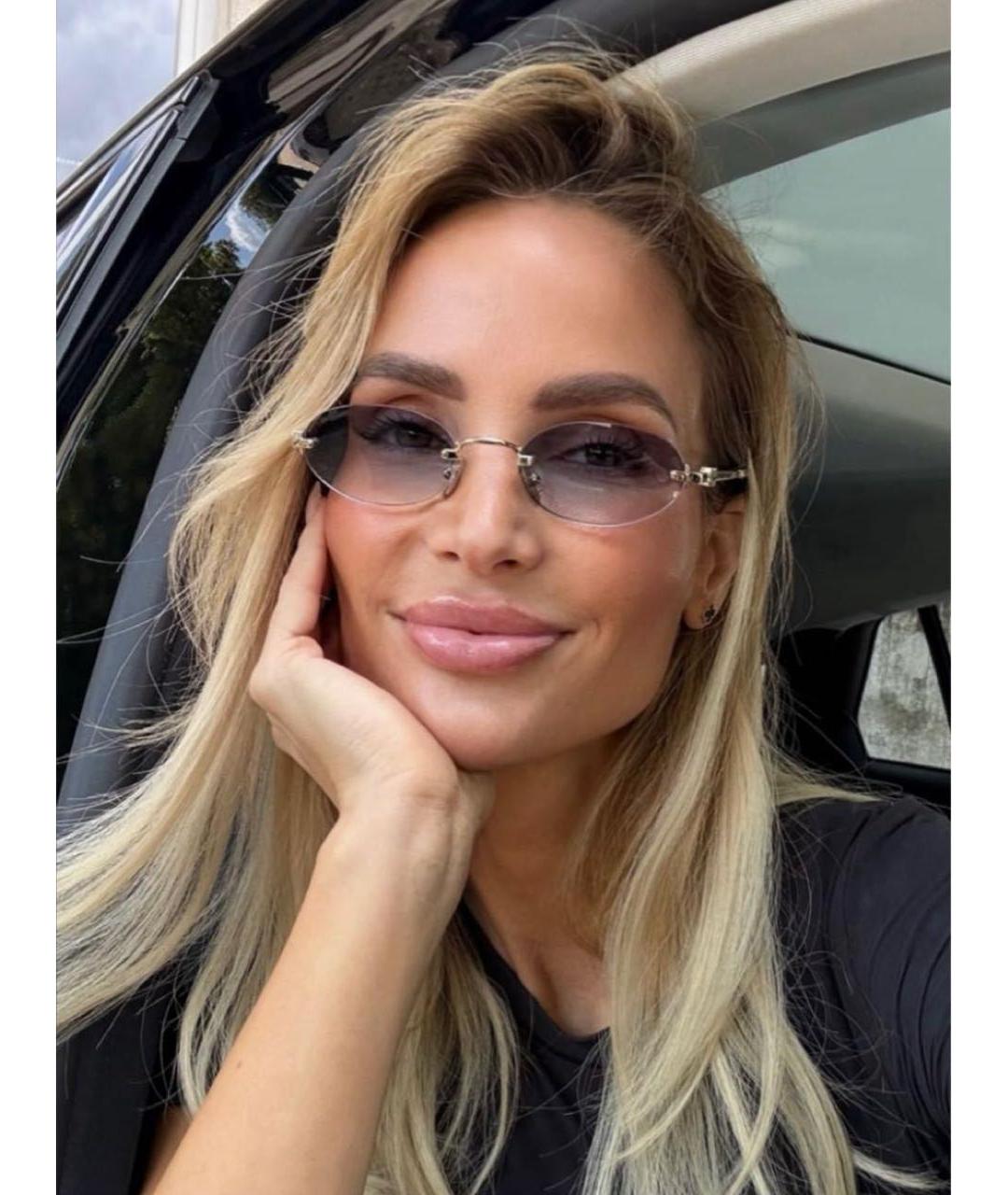 MIU MIU Голубые металлические солнцезащитные очки, фото 3