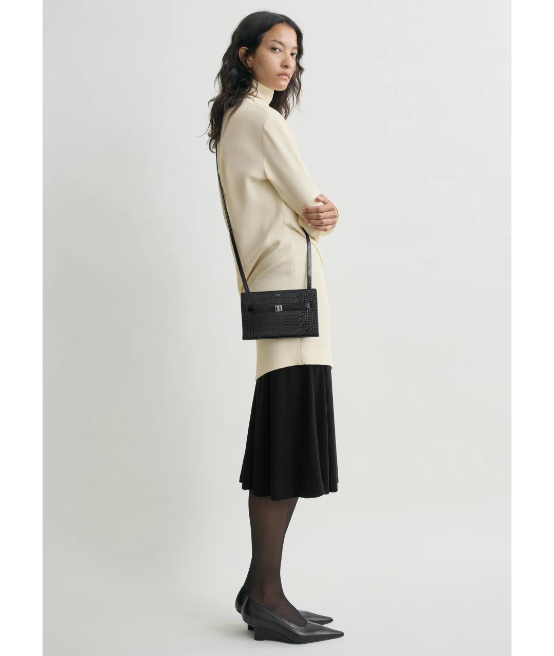 TOTEME Черная кожаная сумка через плечо, фото 2