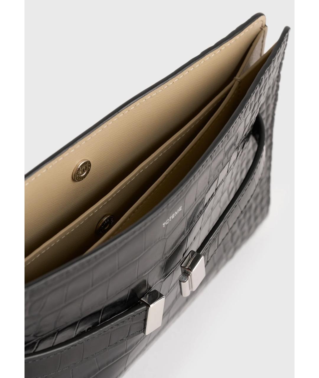 TOTEME Черная кожаная сумка через плечо, фото 5