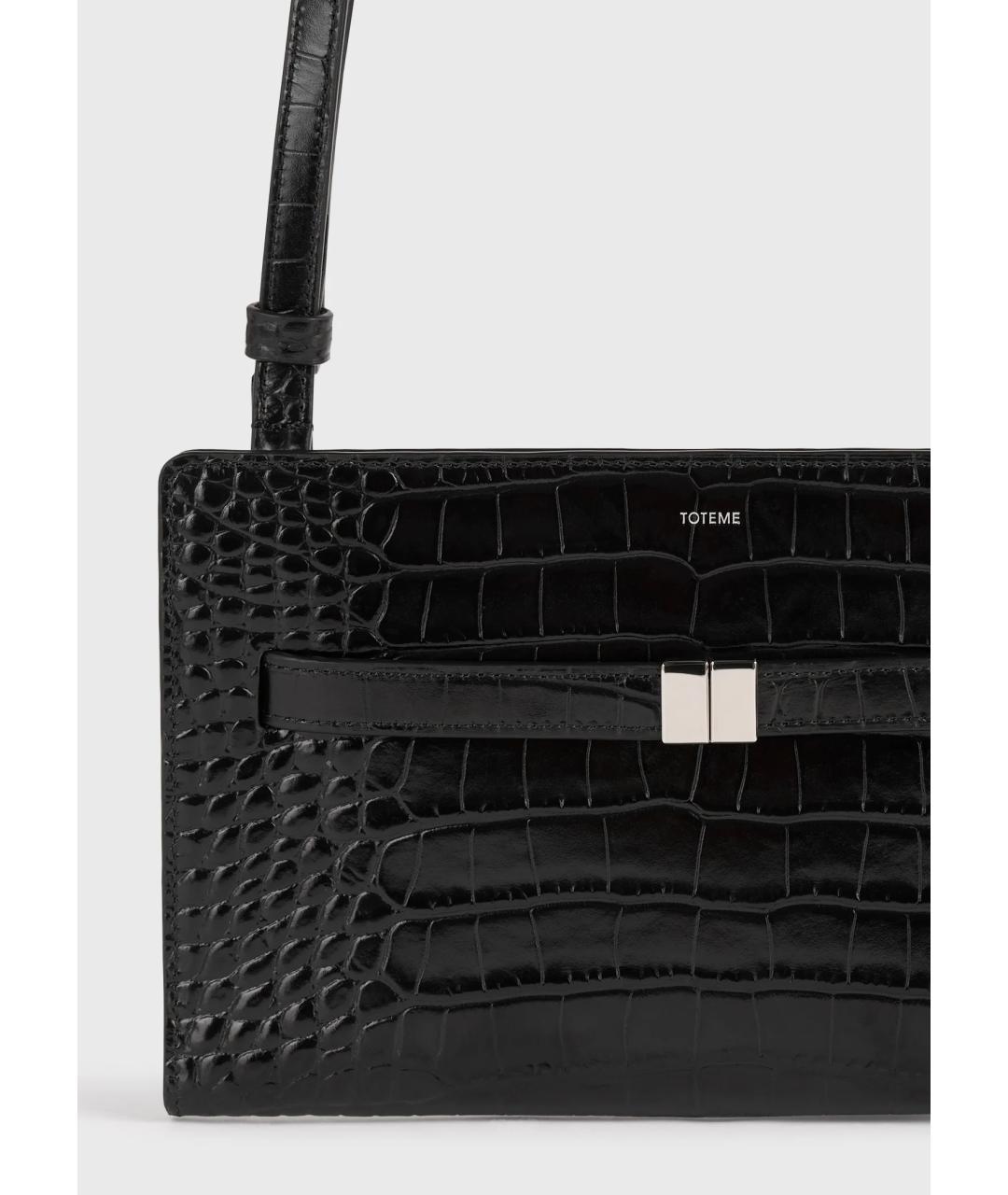 TOTEME Черная кожаная сумка через плечо, фото 7