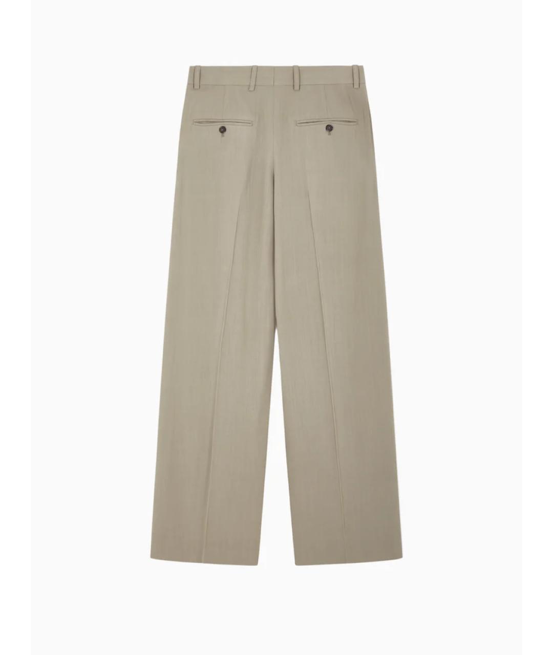 TOTEME Бежевые шерстяные прямые брюки, фото 3