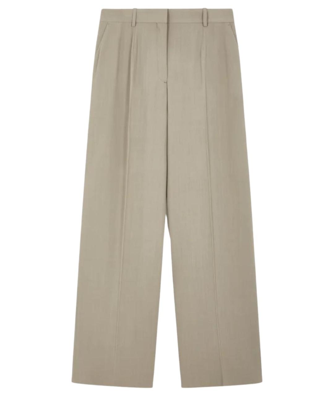 TOTEME Бежевые шерстяные прямые брюки, фото 1