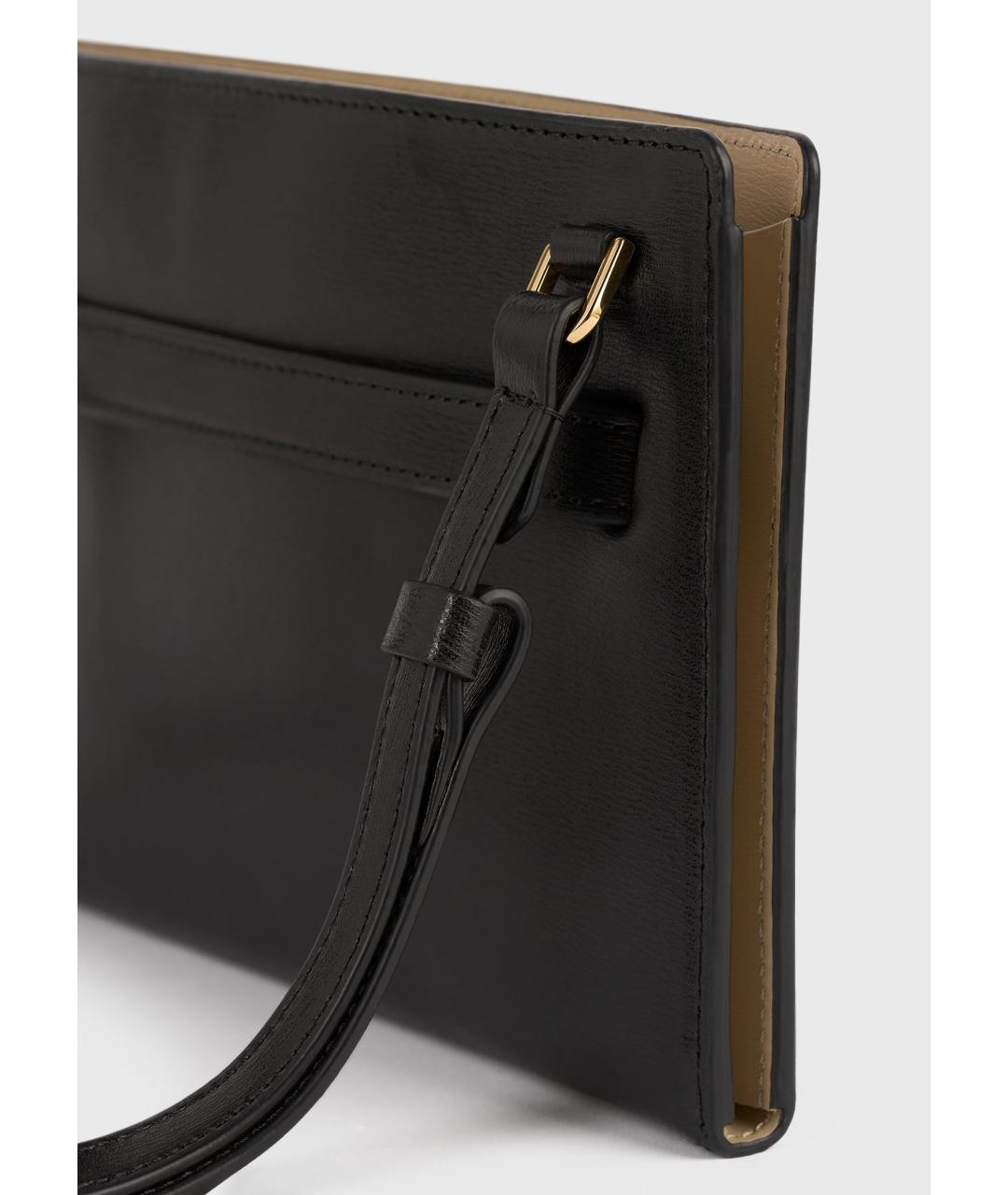 TOTEME Черная кожаная сумка через плечо, фото 6