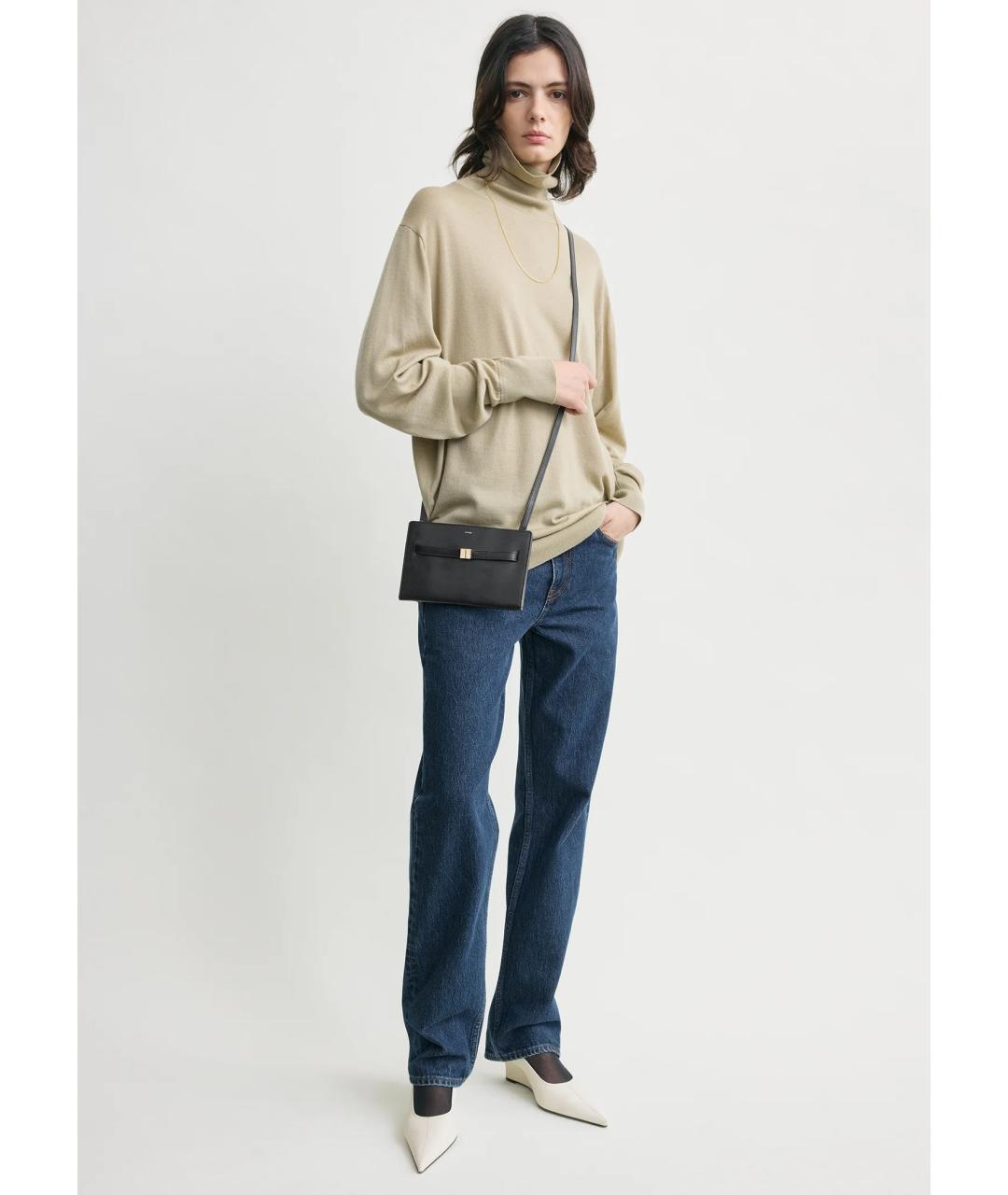 TOTEME Черная кожаная сумка через плечо, фото 2