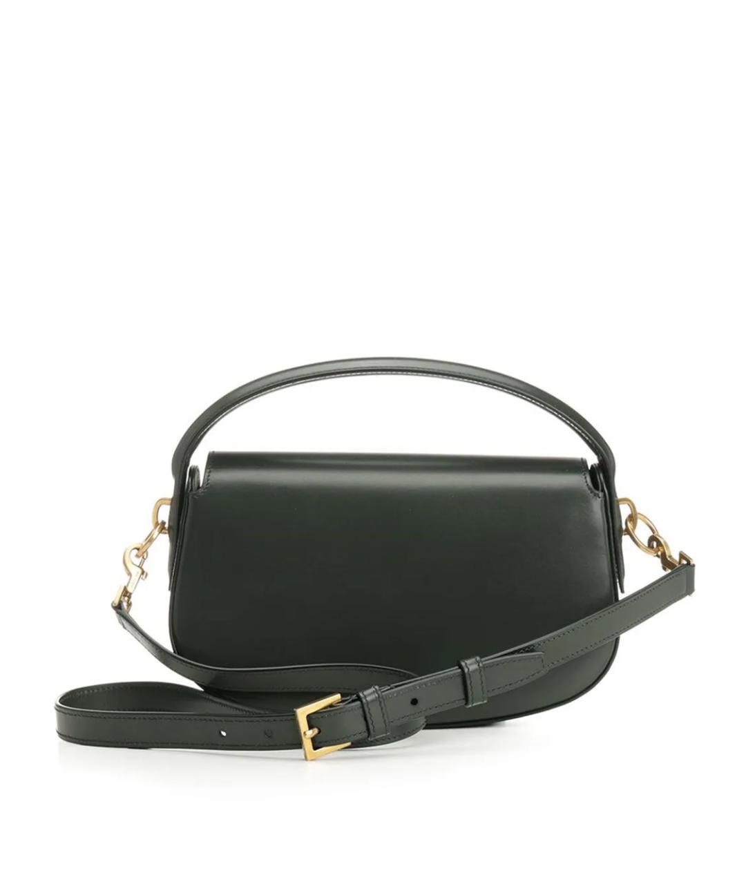 SAINT LAURENT Зеленая кожаная сумка с короткими ручками, фото 2