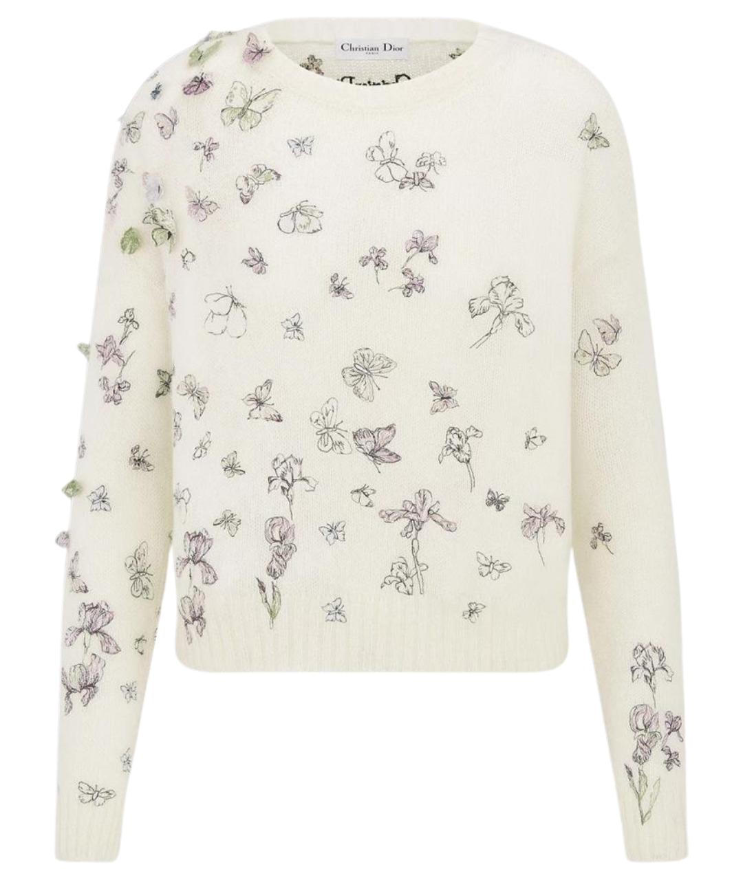 CHRISTIAN DIOR Белый шерстяной джемпер / свитер, фото 1