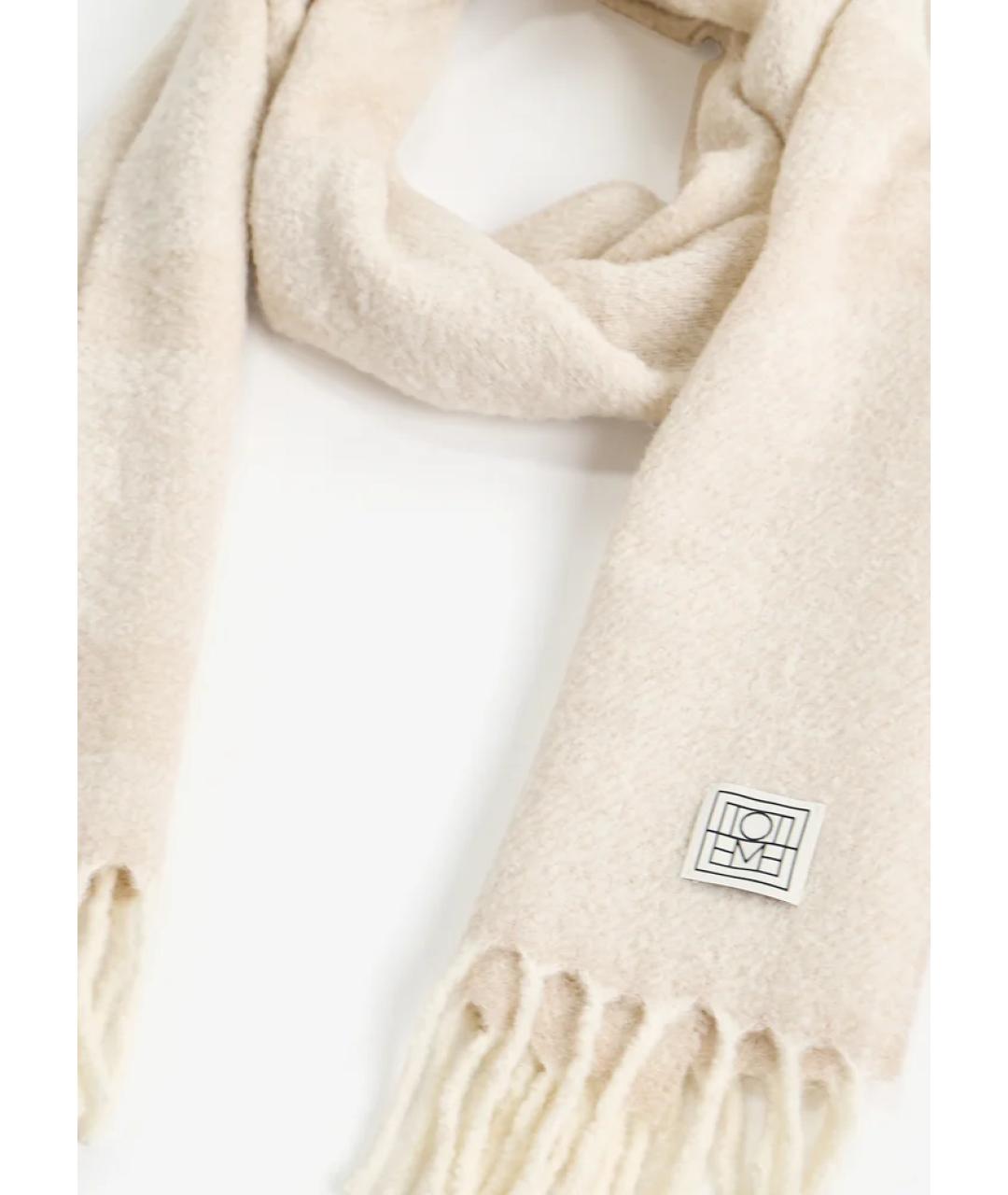 TOTEME Бежевый шерстяной шарф, фото 5