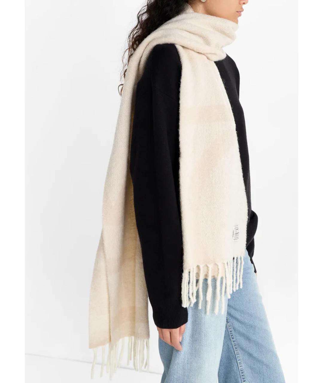 TOTEME Бежевый шерстяной шарф, фото 4