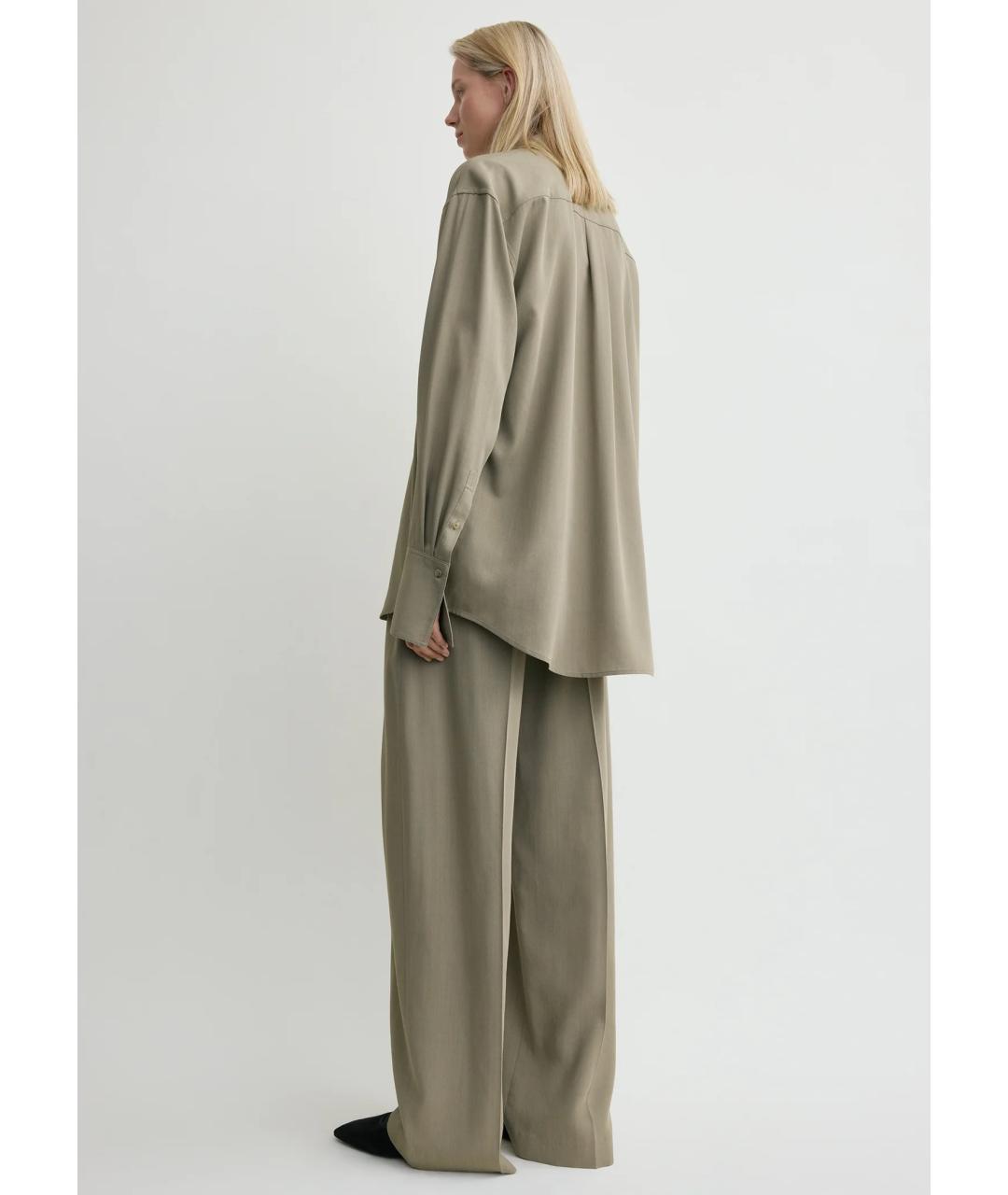 TOTEME Хаки вискозная рубашка, фото 3