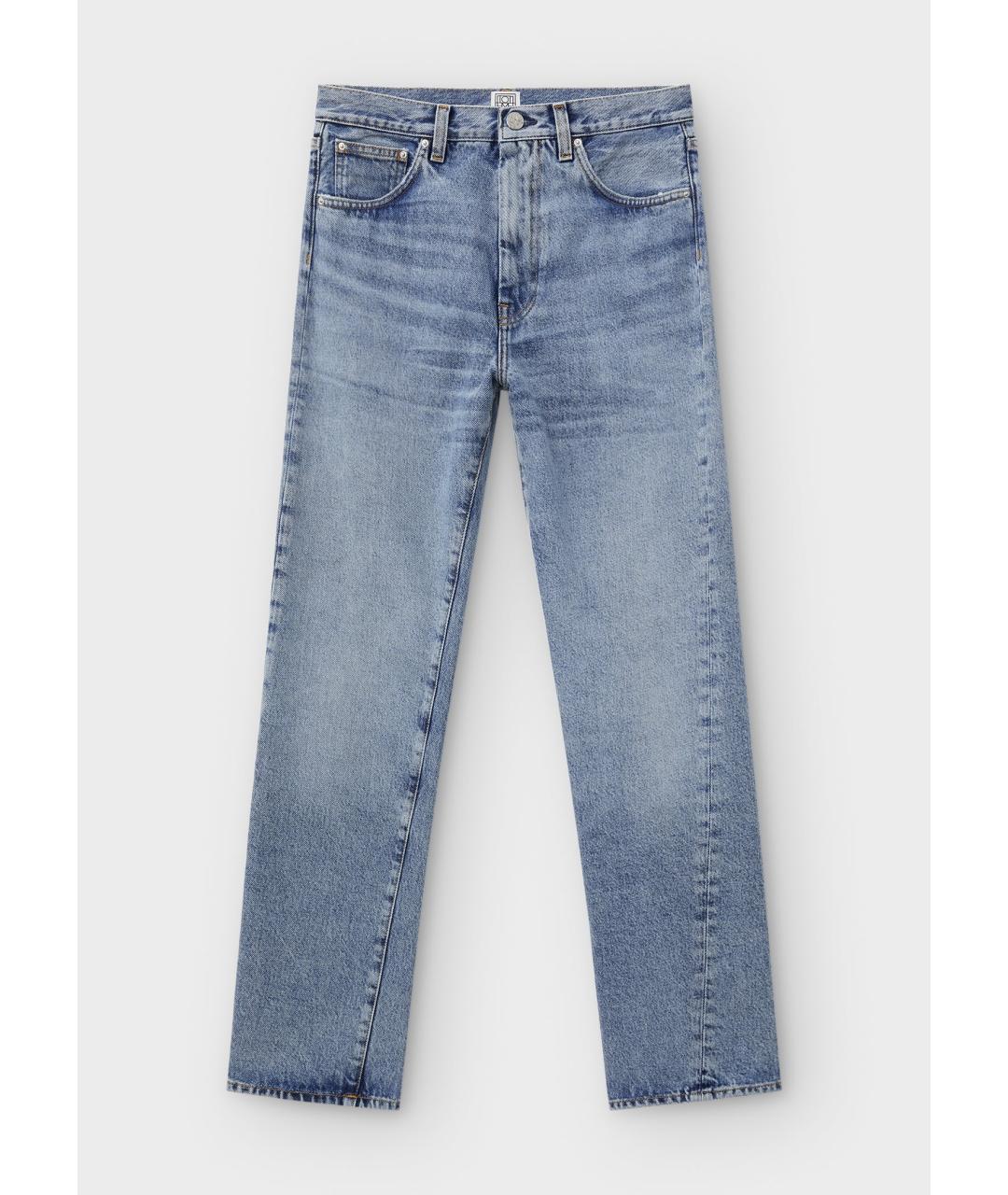 TOTEME Голубые хлопковые прямые джинсы, фото 7