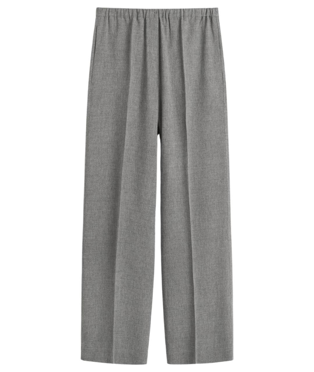 TOTEME Серые вискозные прямые брюки, фото 1