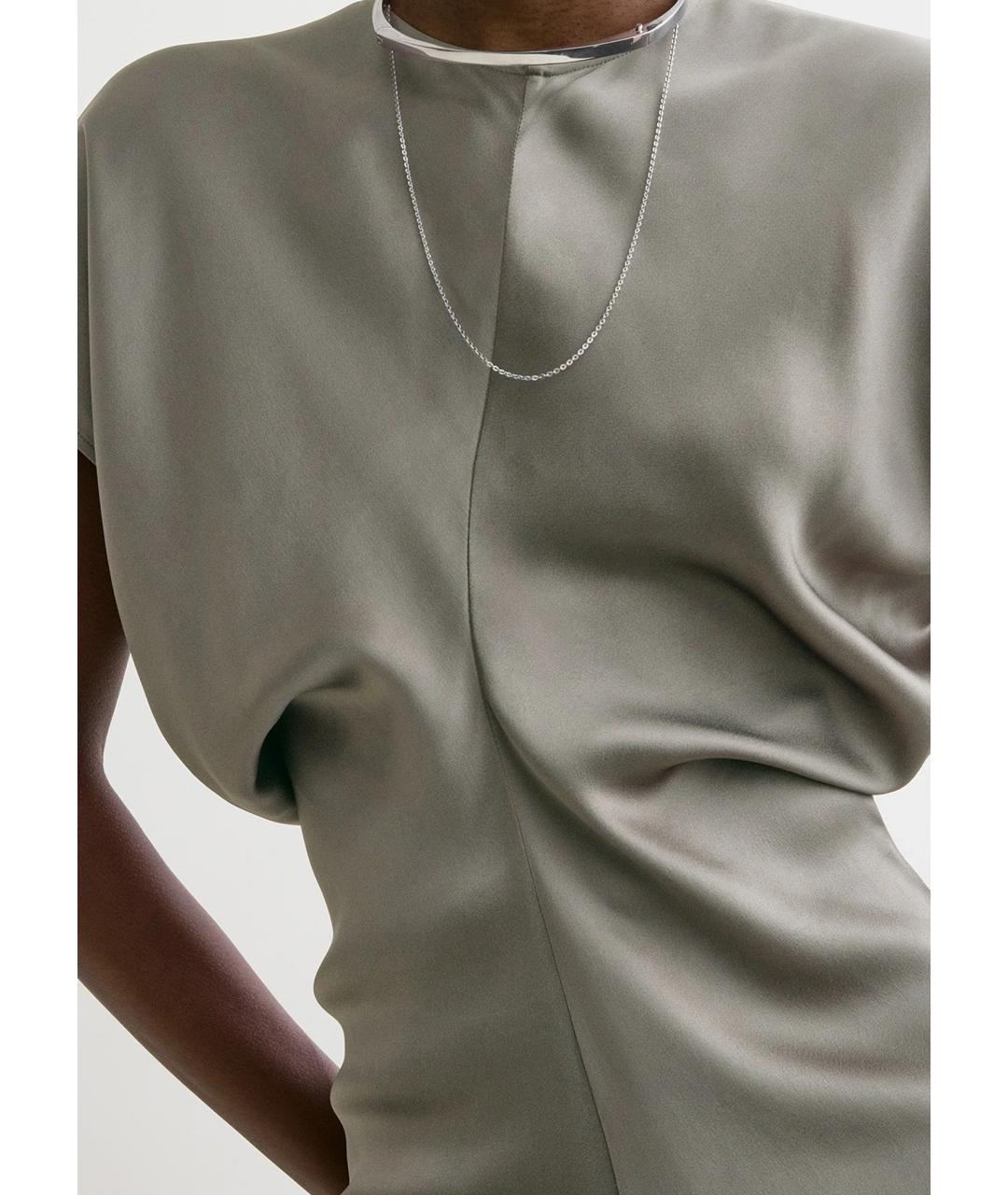 TOTEME Бежевое вискозное повседневное платье, фото 4