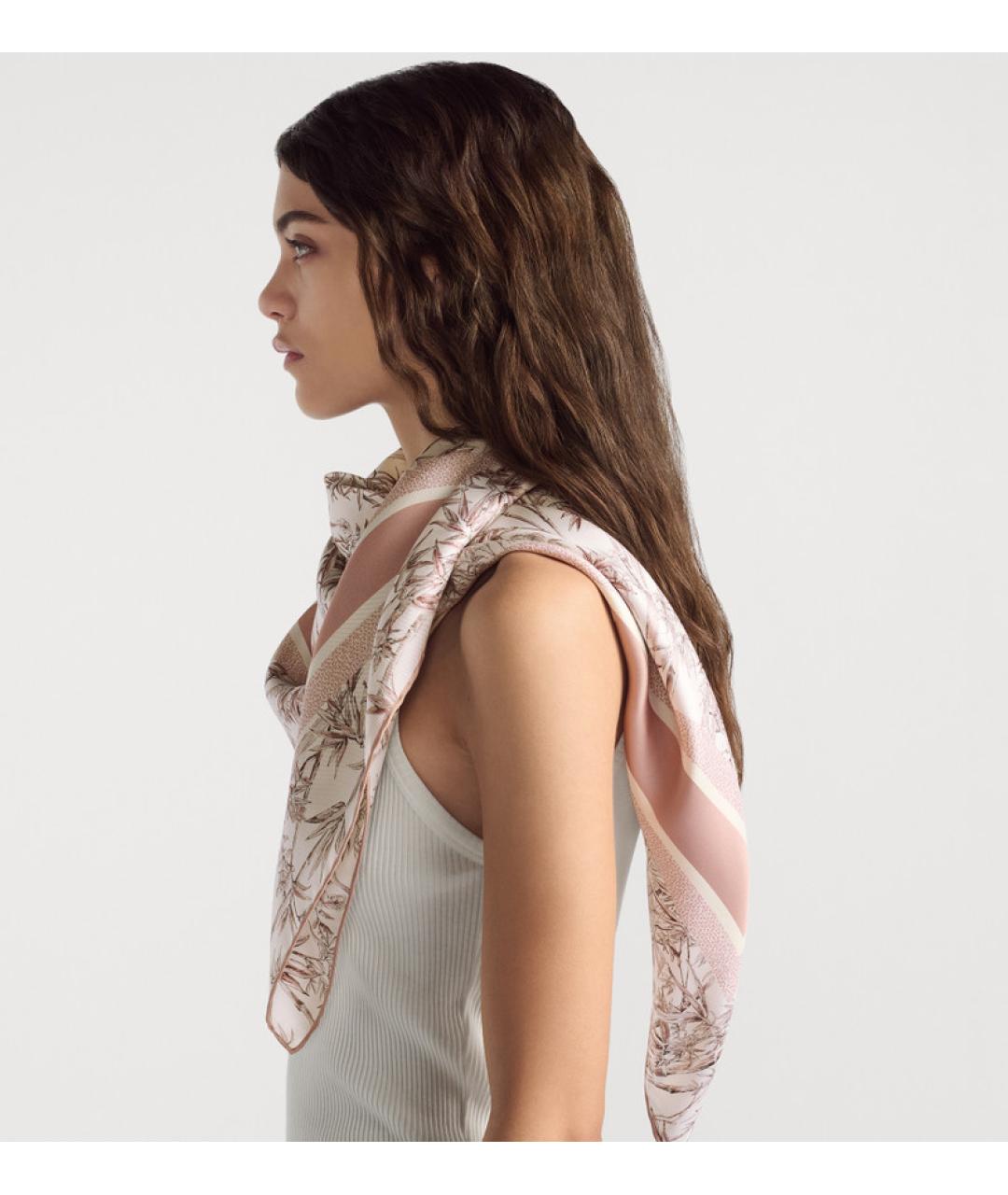 CHRISTIAN DIOR Розовый шелковый платок, фото 3