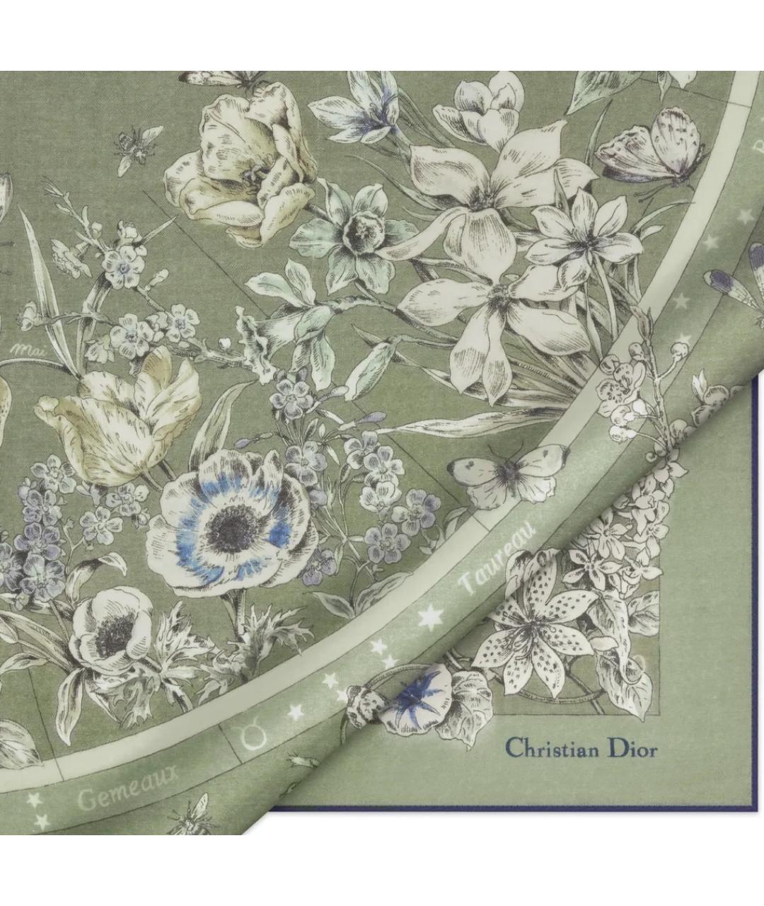 CHRISTIAN DIOR Зеленый платок, фото 2