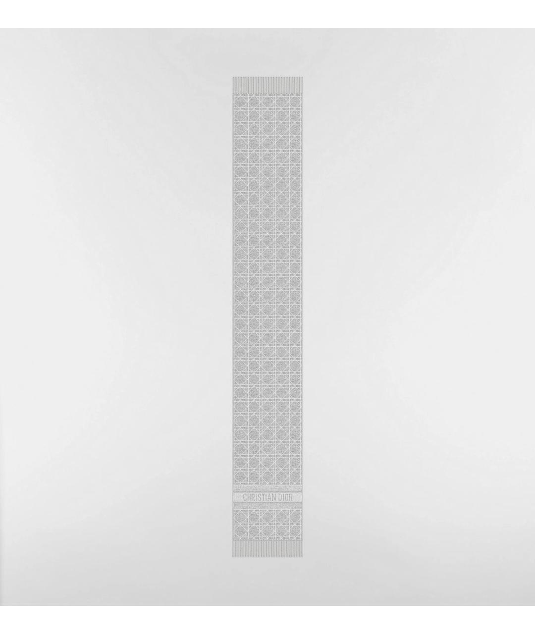 CHRISTIAN DIOR Серый кашемировый шарф, фото 2