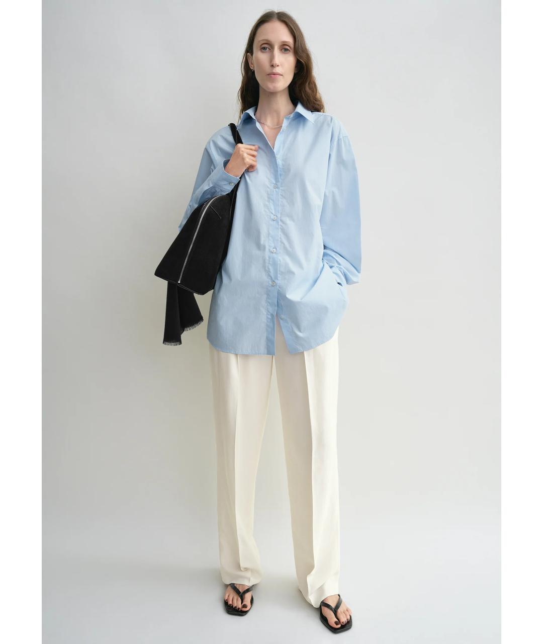 TOTEME Голубая хлопковая рубашка, фото 2