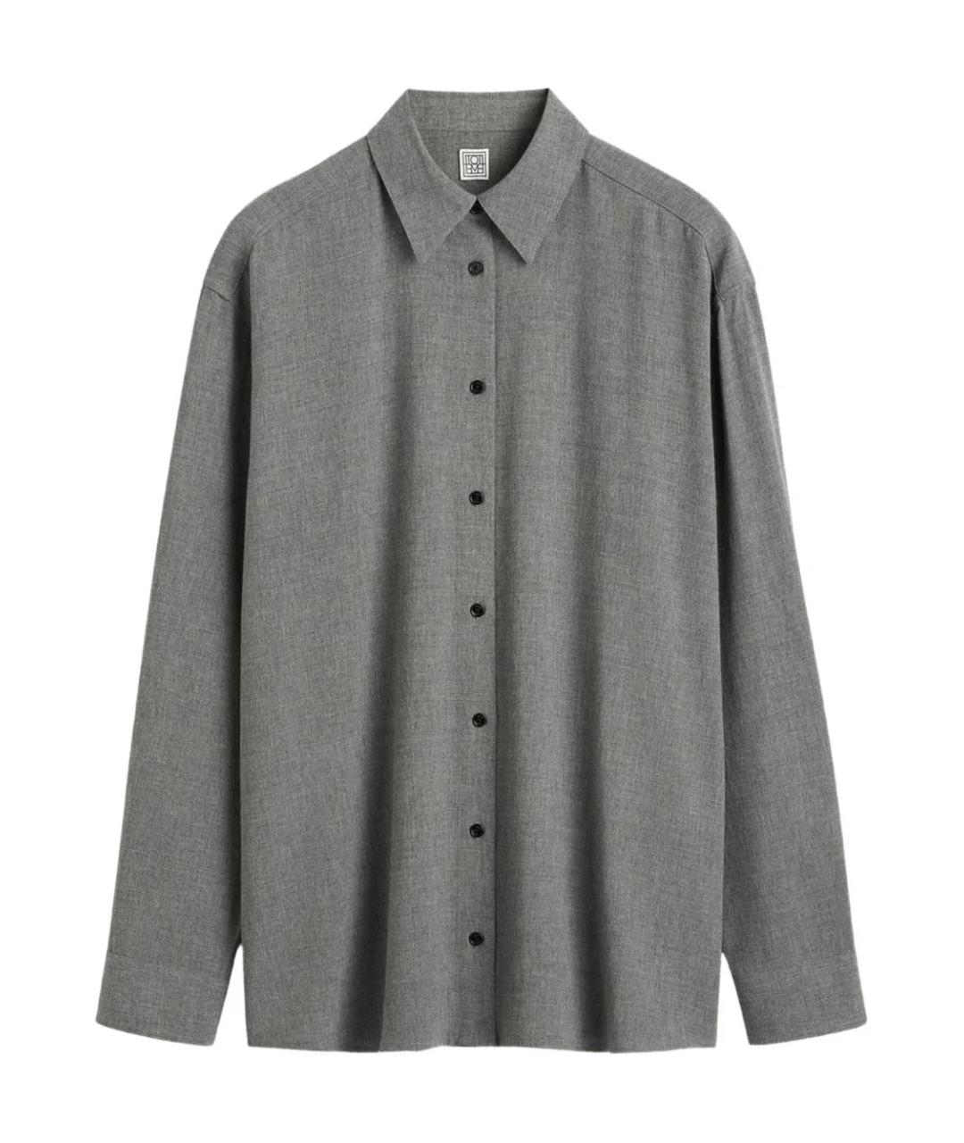 TOTEME Серая вискозная рубашка, фото 1