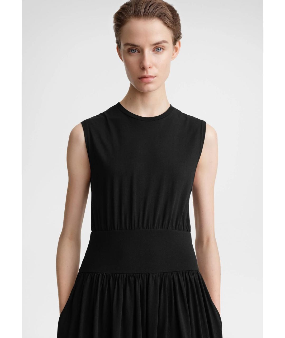 TOTEME Черное хлопковое повседневное платье, фото 5