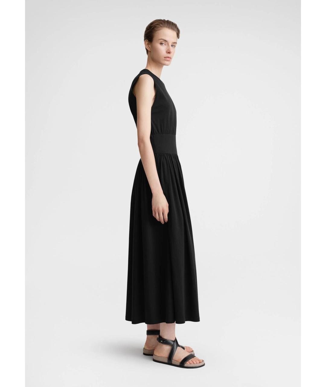 TOTEME Черное хлопковое повседневное платье, фото 3