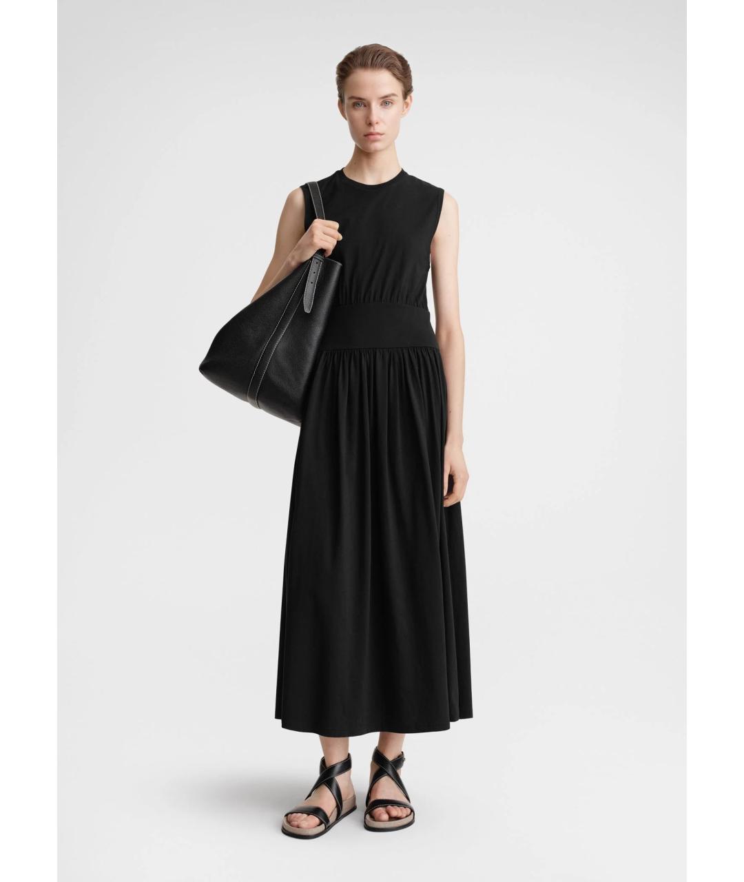 TOTEME Черное хлопковое повседневное платье, фото 2