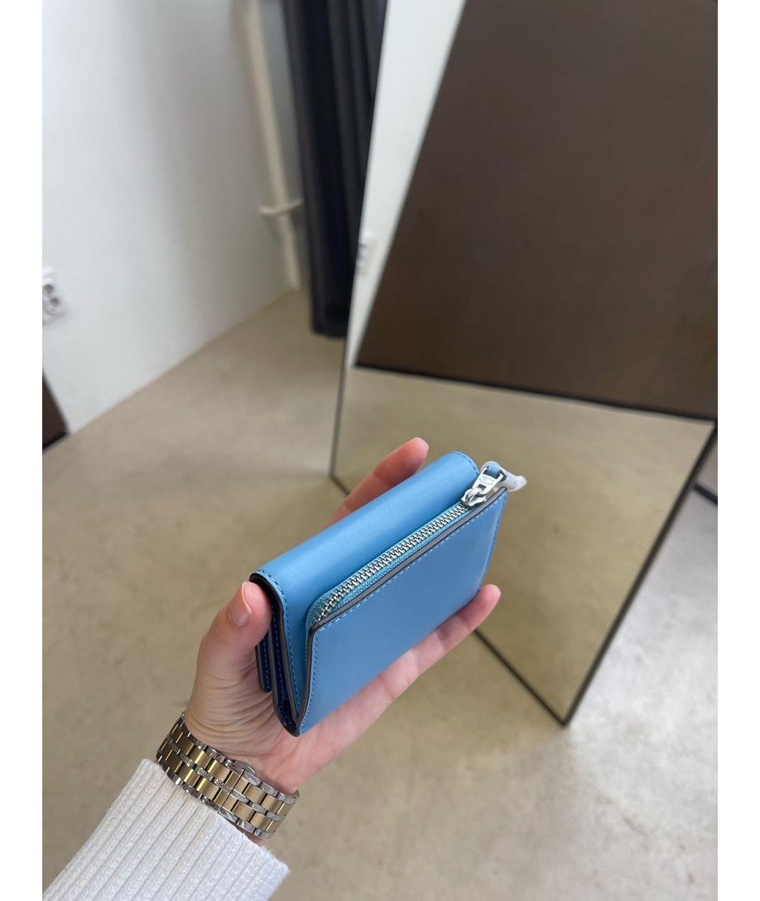 COACH Голубой кожаный кошелек, фото 5