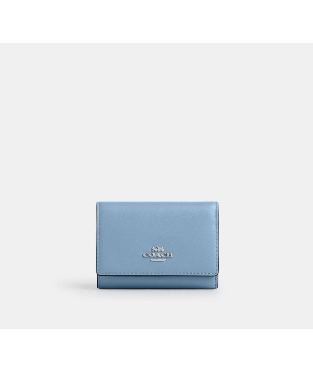 COACH Голубой кожаный кошелек, фото 8