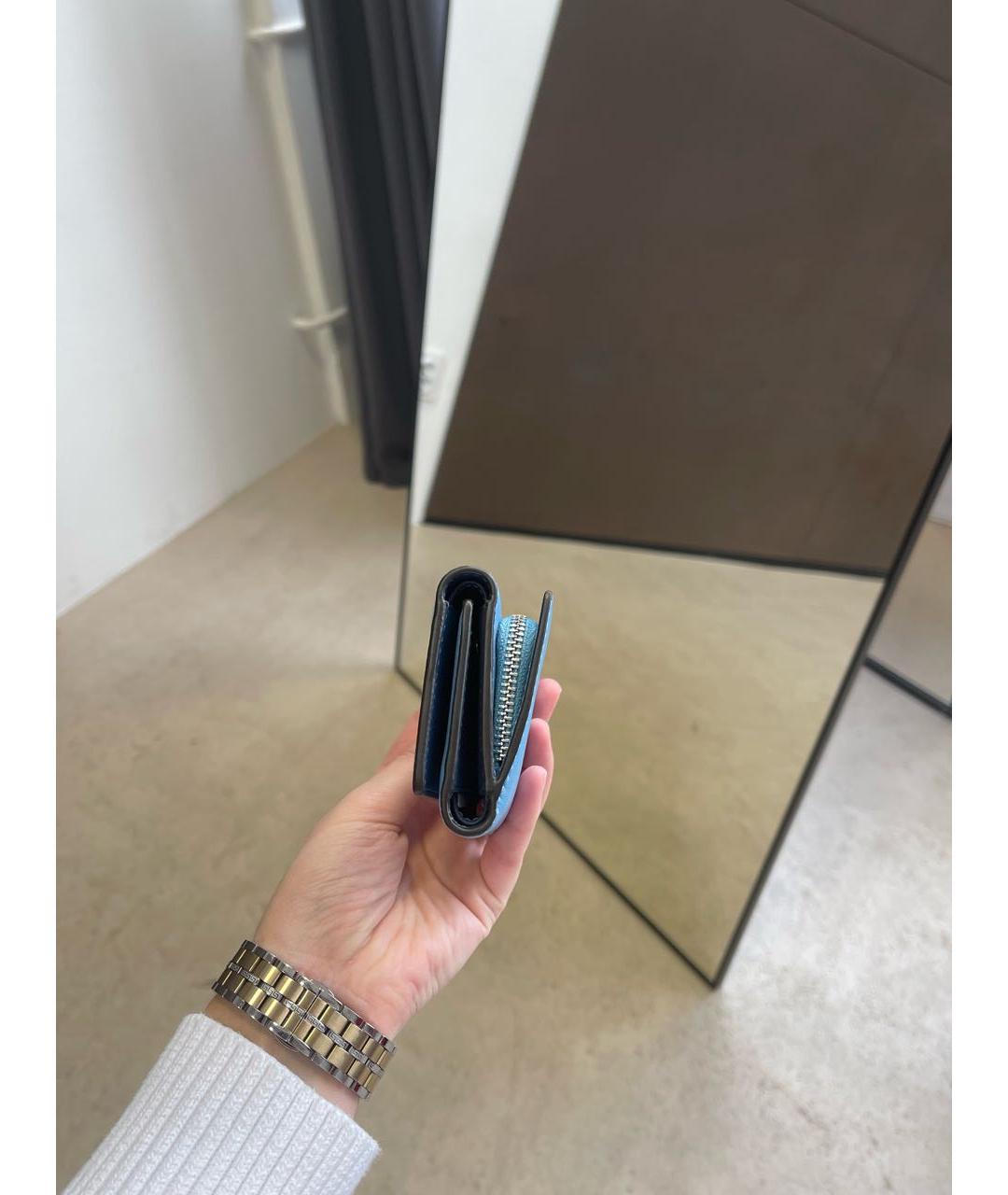 COACH Голубой кожаный кошелек, фото 4