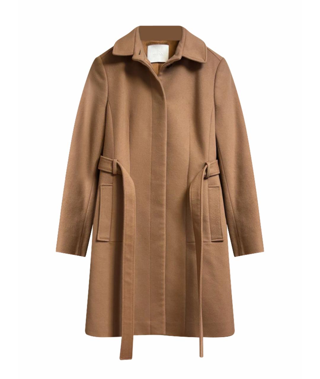 HUGO BOSS Бежевое шерстяное пальто, фото 1