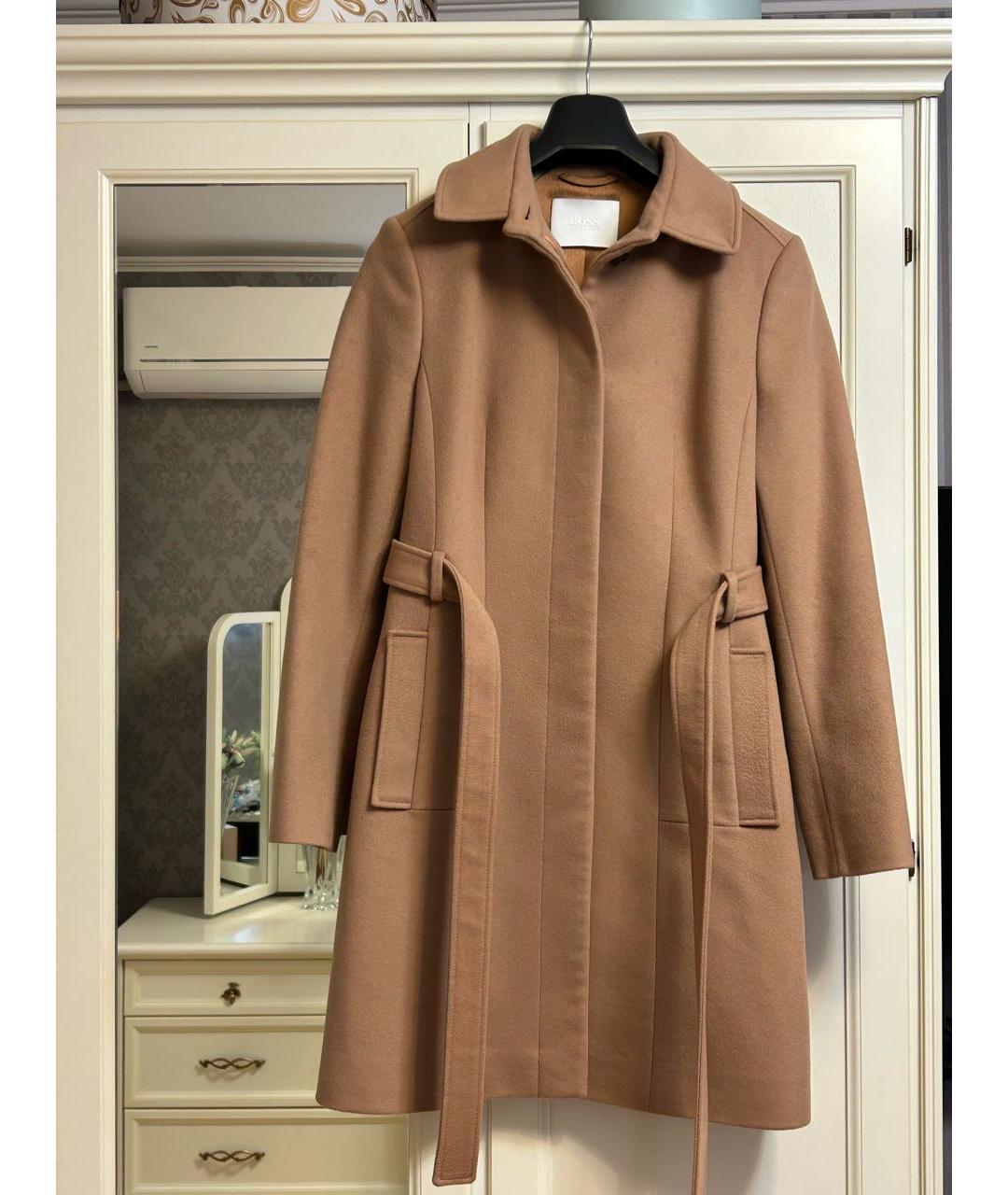 HUGO BOSS Бежевое шерстяное пальто, фото 7