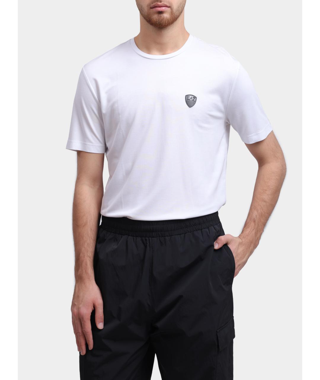 EA7 Белая вискозная футболка, фото 6