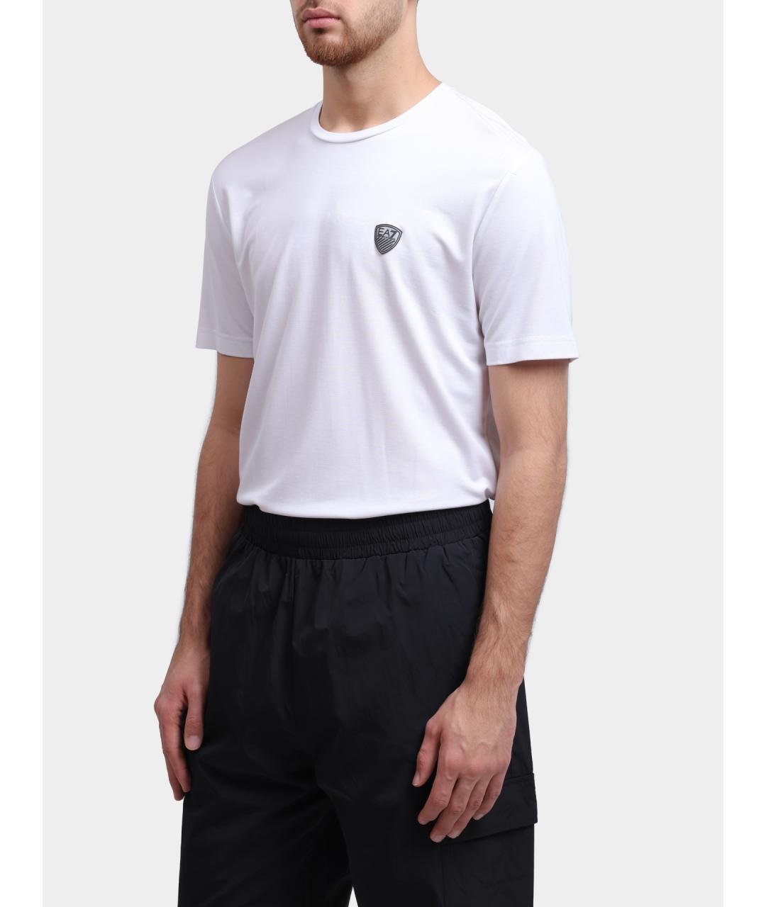EA7 Белая вискозная футболка, фото 3