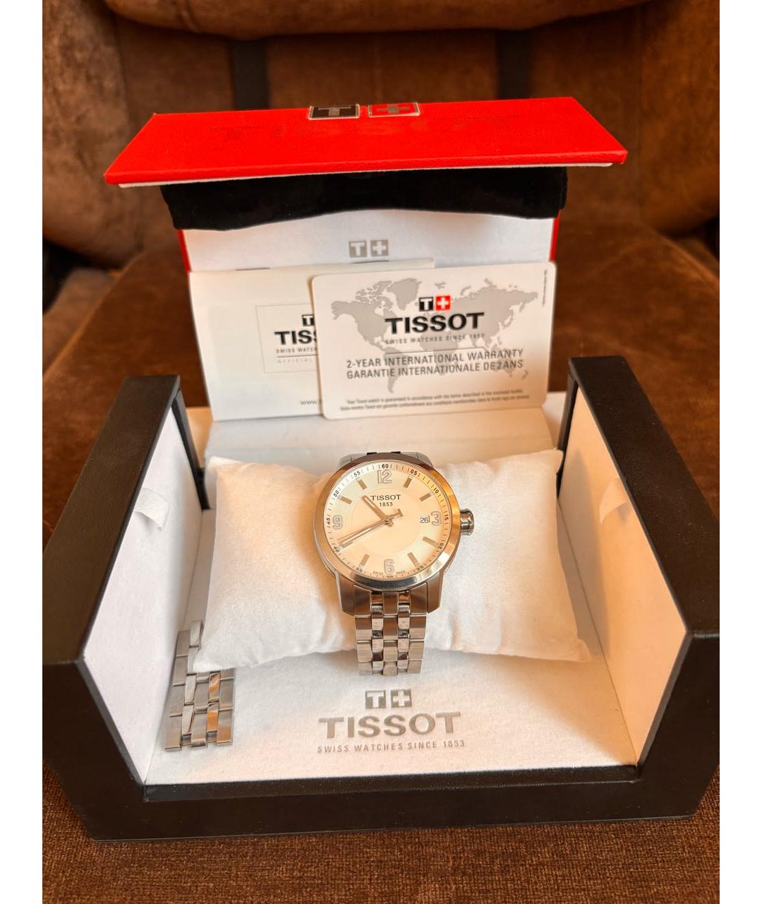 TISSOT Серебряные стальные часы, фото 4