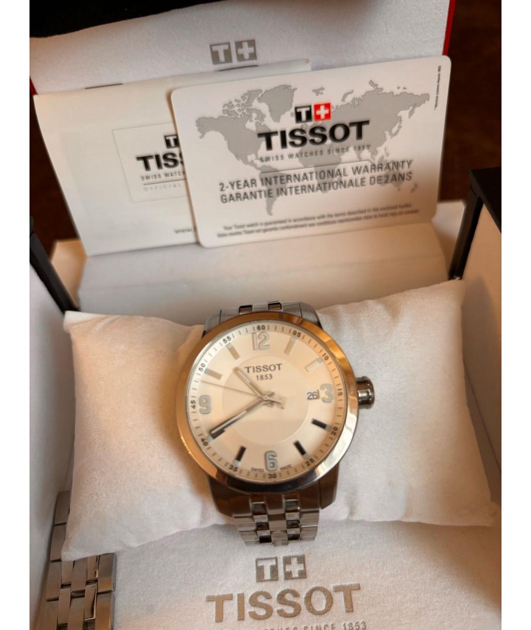 TISSOT Серебряные стальные часы, фото 6
