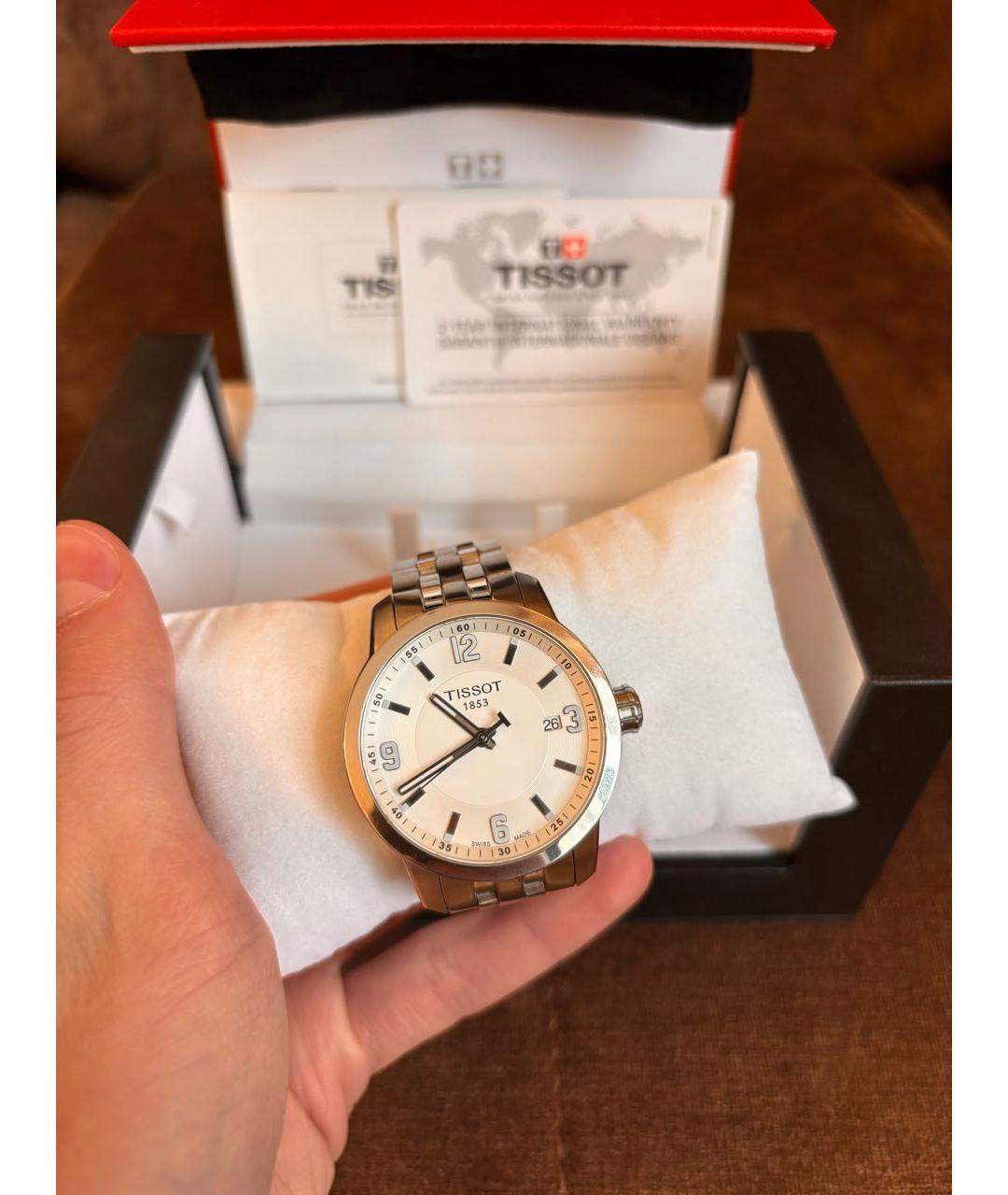 TISSOT Серебряные стальные часы, фото 5