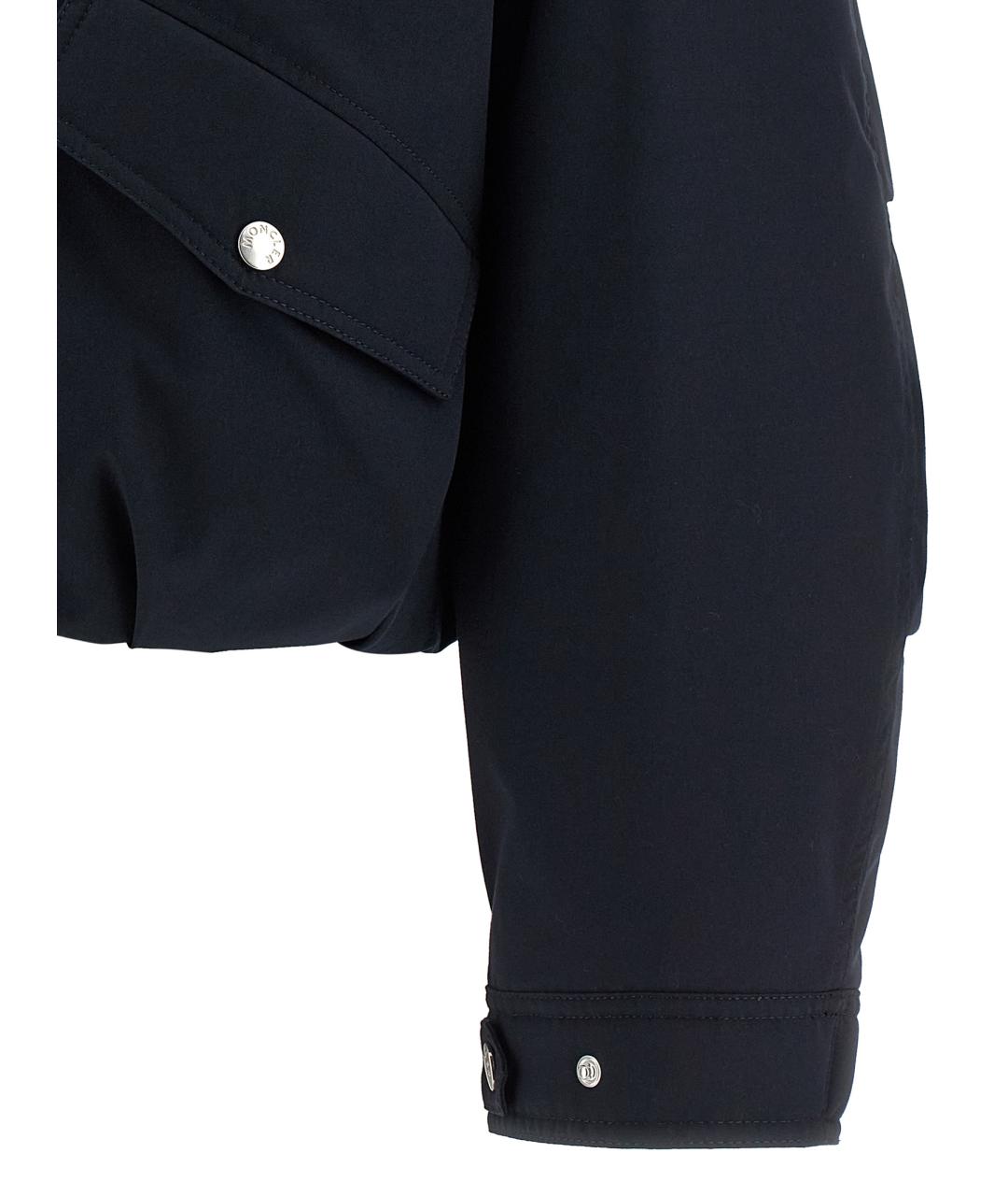 MONCLER Темно-синий полиэстеровый пуховик, фото 3