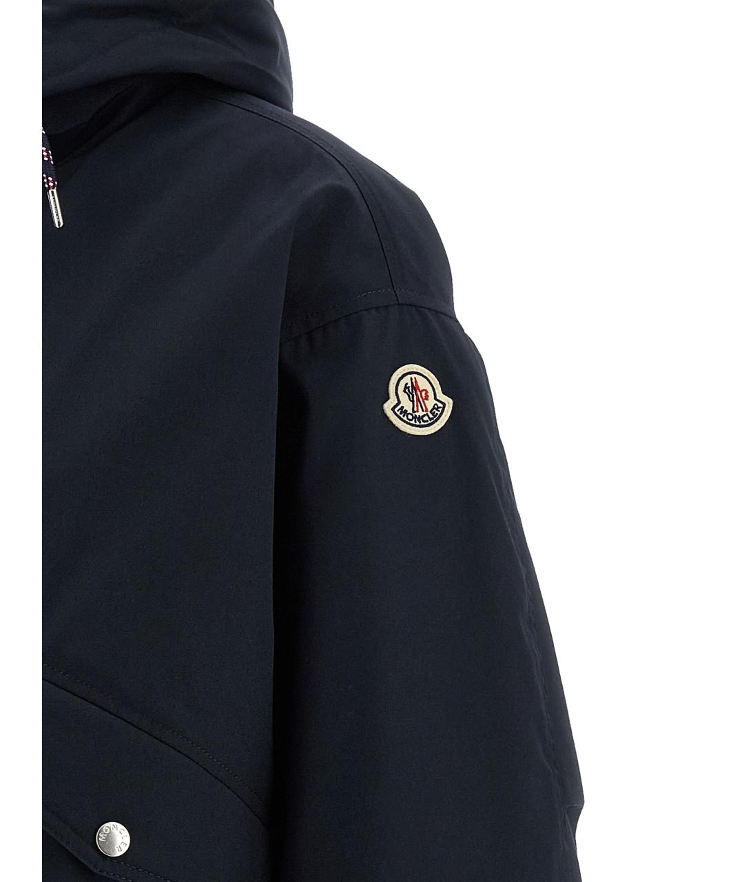 MONCLER Темно-синий полиэстеровый пуховик, фото 4