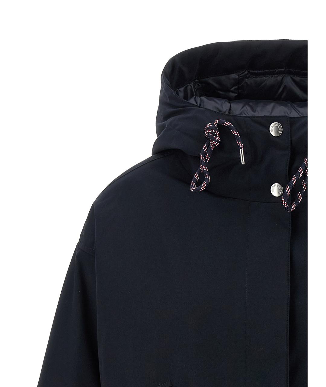 MONCLER Темно-синий полиэстеровый пуховик, фото 2