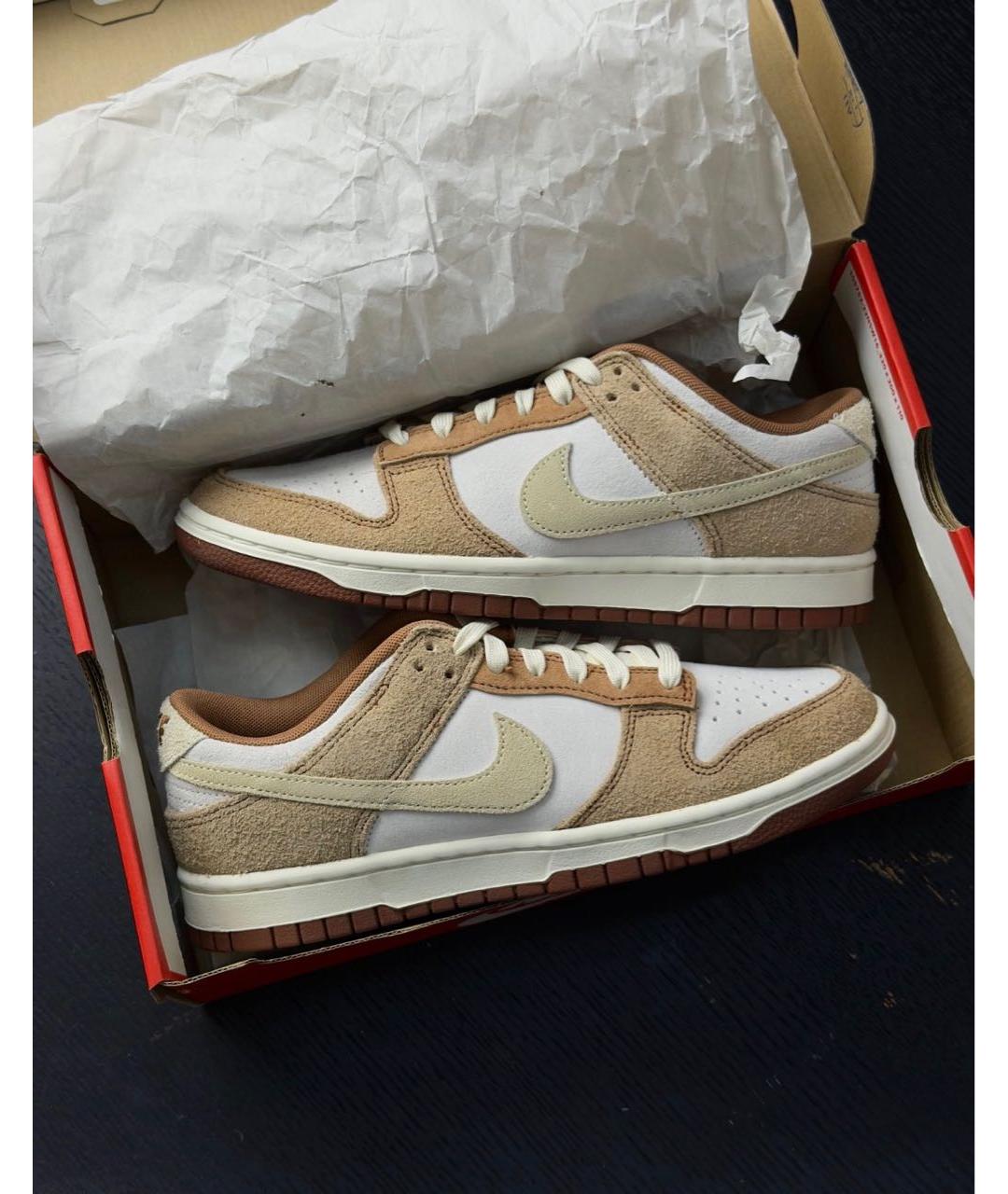 NIKE Коричневые замшевые низкие кроссовки / кеды, фото 2