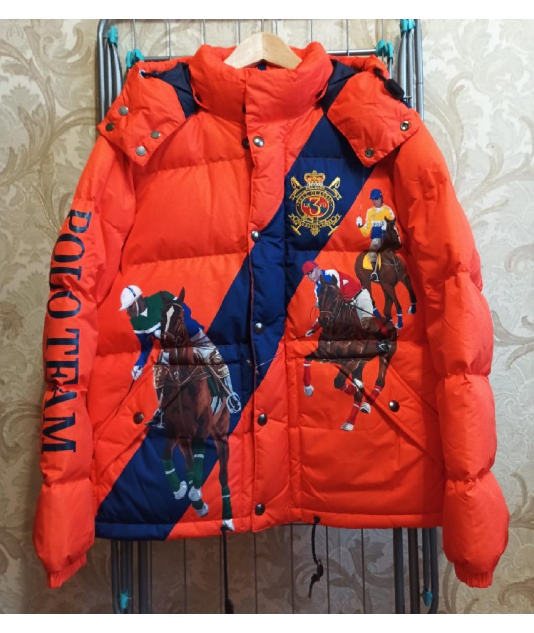 POLO RALPH LAUREN Оранжевый полиэстеровый пуховик, фото 5