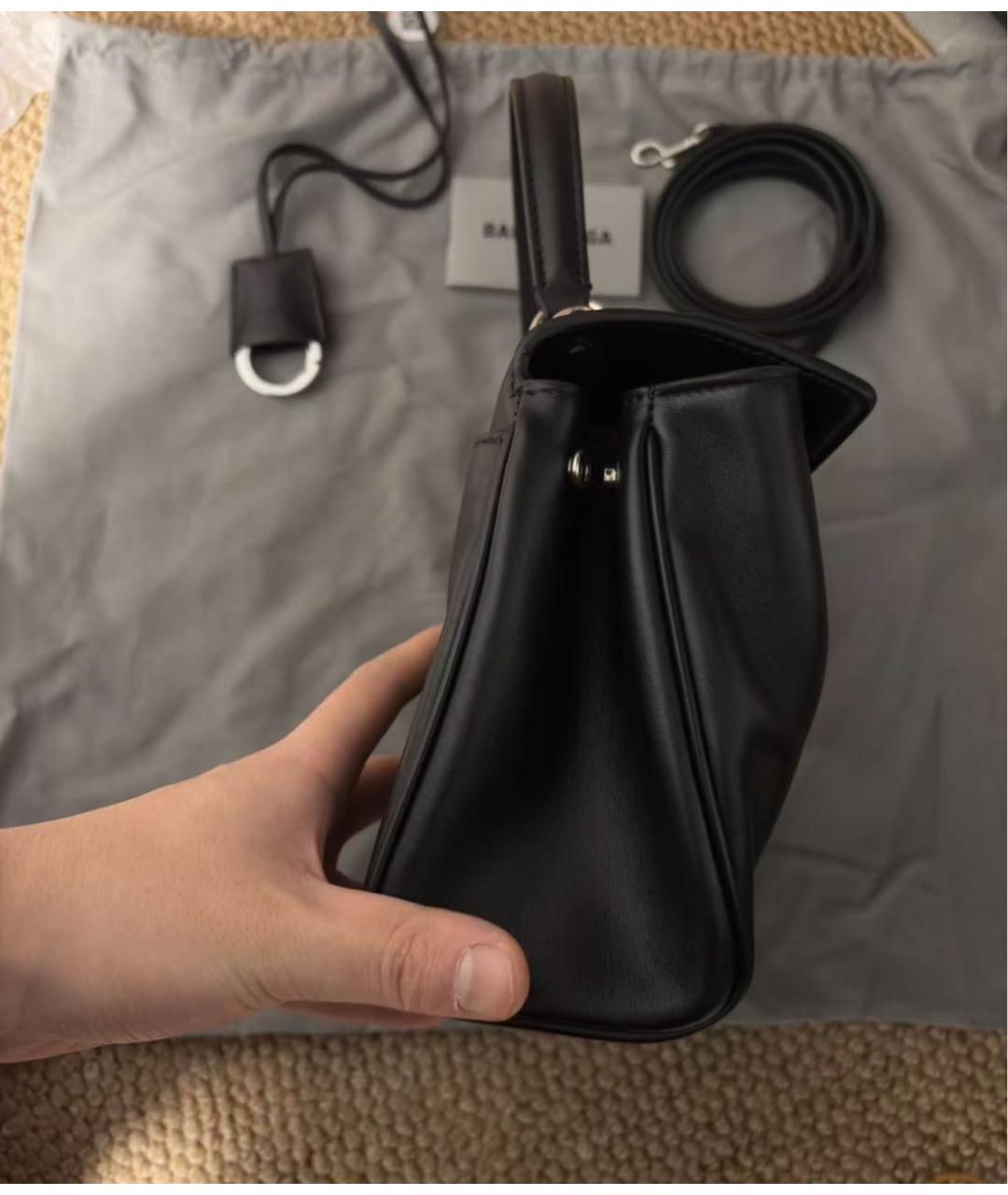 BALENCIAGA Черная кожаная сумка через плечо, фото 4